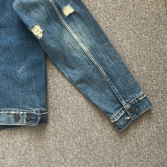 NWOT GAP 1969 Mens Denim Jacket Distressed Indigo Size XL - Picture 15 of 15